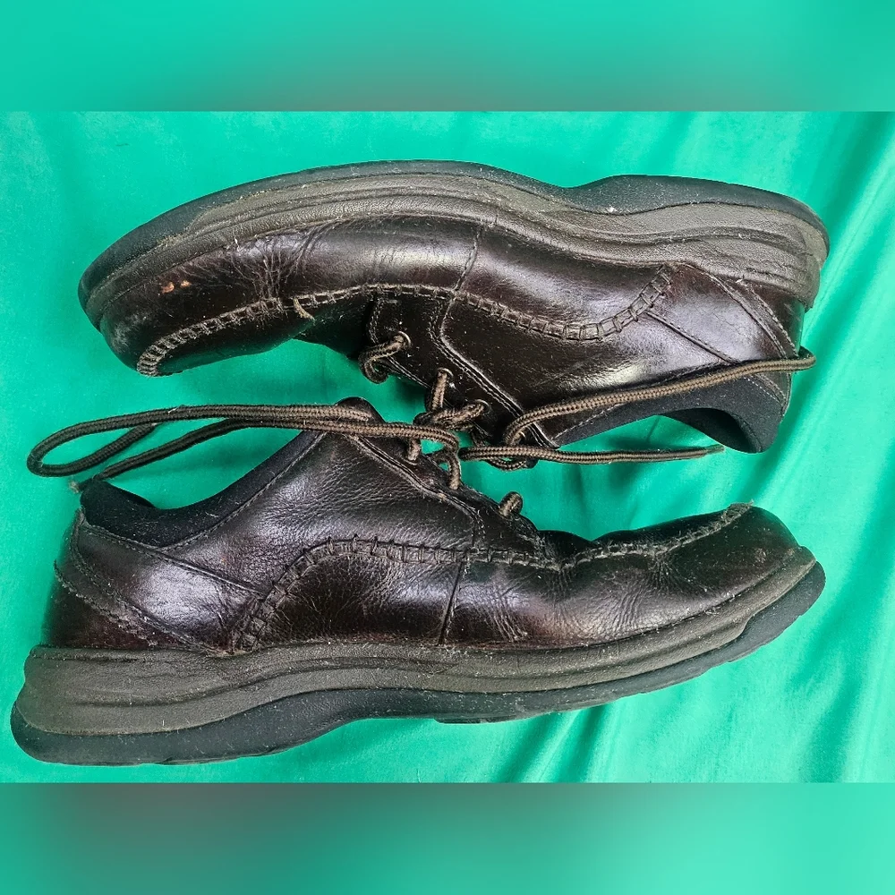 Clarks Travel Trek‎ Oxfords Brown Lace Up Leather Mens Size 11.5 Wide 16066038
